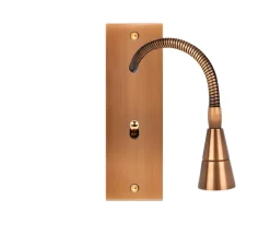 Interrupteur*Modelec Liseuse et Interrupteur, Confidence, Etroit-long, Liseuse 30cm x1, Va-et-vient x1, Laiton, À vis, L4cm, H12,5cm -