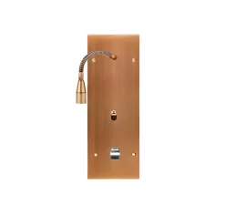 Liseuse et interrupteur, Confidence, Triple vertical, Vieux bronze, Va-et-vient x1, Liseuse x1, Prise-USB A/C x1, Laiton, L8cm, H22,2cm - Modelec