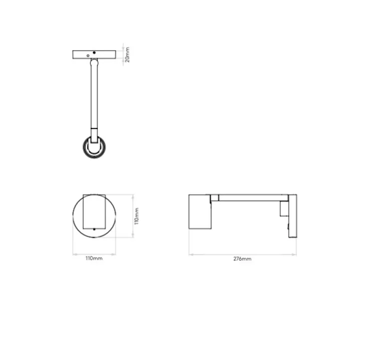 Liseuse murale, Ascoli Swing, bronze, L11cm, H11cm - Astro