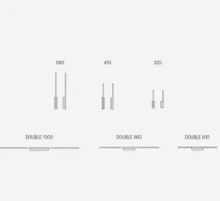 Liseuse murale double, Link XS, laiton satiné, LED, 2700K, 720lm, L61cm, H4,4cm - CVL