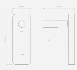Applique*Astro Liseuse murale, Enna Surface USB, , LED, 2700K, 134 lm, L8cm, H22,5cm - noir mat