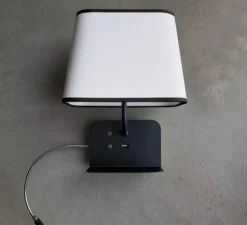 Applique*DesignHeure Liseuse murale, Escale version droite du lit, blanc & noir, L25cm, H32cm - blanc & noir