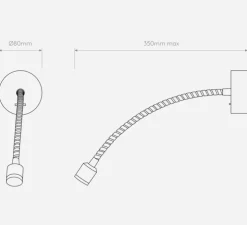 Liseuse murale, Fosso, LED, à interrupteur, bronze, 3000K, 83lm, L8cm, H35cm - Astro