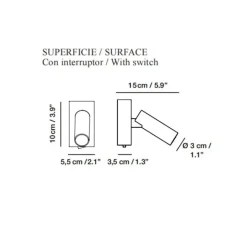 Applique*Carpyen Liseuse murale, Jerry, , LED, 3000K, 100 lm, L15cm, H10cm - nickel