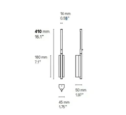 Lampe*CVL Liseuse murale, LINK 410, satiné, LED, 2700k, 240lm, L4.5cm, H41cm - cuivre