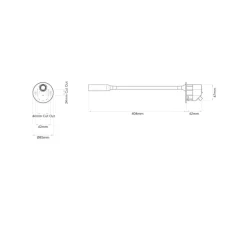 Applique*Astro Liseuse murale, Lucca encastrée, avec interrupteur, , LED, 2700k, 124 lm, Ø8,5cm, H40,4cm - noir mat