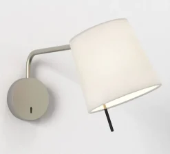 Liseuse murale, Mitsu Swing Arm, nickel mat, abat jour blanc brillant, L17,3cm, H21,8cm - Astro