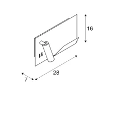 Liseuse, Somnila Spot, version gauche, blanc, LED, 3000K, 770 lm, L28cm, H16cm - SLV