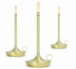 Lot de 3 lampes baladeuses, Wick, laiton, LED, dim, 2600K, 35 lm, Ø12cm, H26cm - Graypants