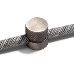 Lot de 2 passe-câbles pour décentralisation murale, Sarè, titane satiné, ø1,6cm, H1,5cm - Creative Cables
