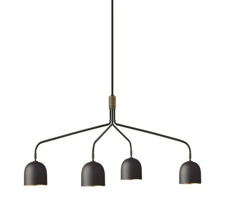 Lustre 4 bras, Howard Long, bronze, laiton, L133,6cm, H60,4cm - Gubi