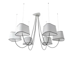 Lustre, 6 Grand Nuage, blanc, noir, Ø203cm - Designheure