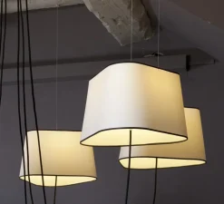 Lustre, 6 Grand Nuage, blanc, noir, Ø203cm - Designheure
