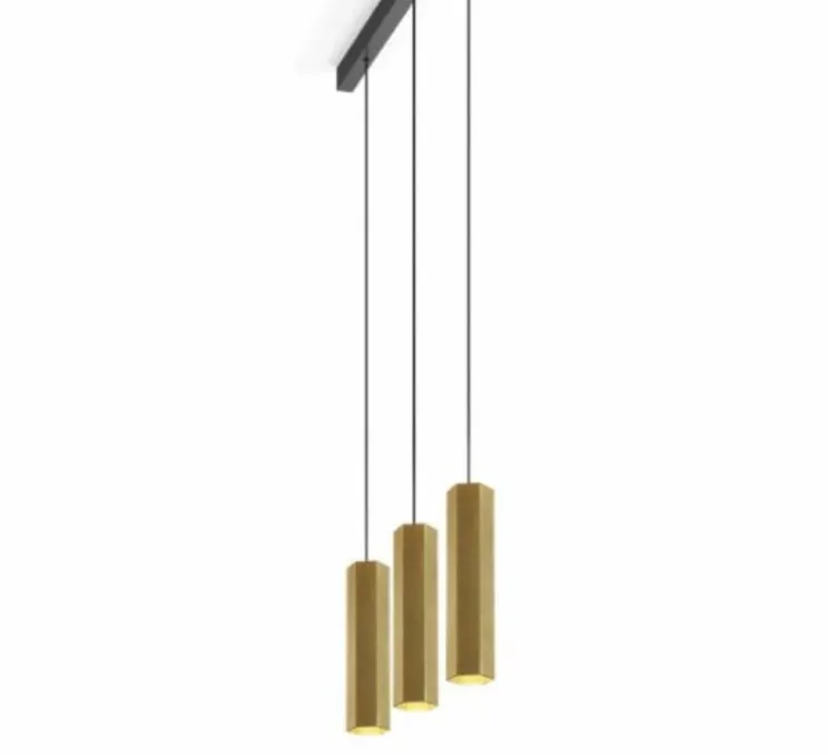 Lustre, 5 suspensions HEXO MULTI 3.0 PAR16, or, L150cm, H30cm, Ø7,7cm - Wever&Ducré