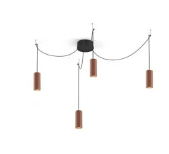 Suspension*Wever&Ducré Lustre, 4 suspensions, HEXO MULTI 2.0 PAR16, , H20cm, Ø7,7cm - cuivre