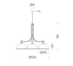Lustre, Albini AM/AS, AS43C, blanc et argent, Ø120cm, H94cm - Nemo Lighting