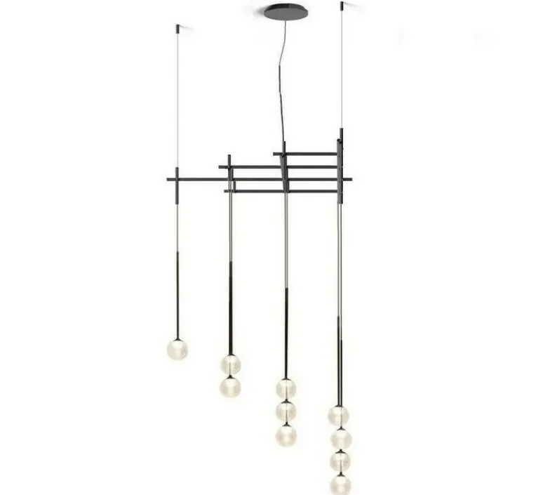 Suspension*Vibia Lustre, Algorithm 0825, , LED, dim, Dali push 1-10V, 2700K, 3123 lm, L75cm, H120cm - graphite