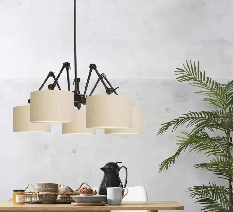 Lustre, amsterdam 3220, Noir/Lin clair, Ø195cm, H45/120cm - It's about Romi