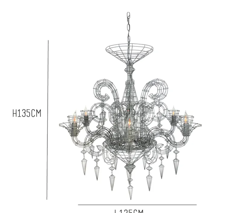 Suspension*Forestier Lustre, Angelus , , Ø113cm, H115cm - gris