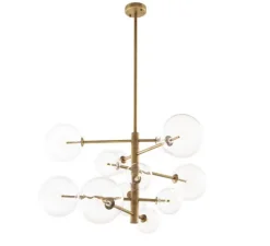 Suspension*Eichholtz Lustre, Argento S, , ø90cm, H78,5cm - laiton