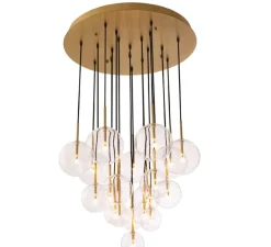 Suspension*Eichholtz Lustre, Aulani, , Ø80cm, H125cm - Laiton, transparent