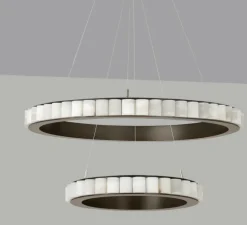 Lustre, Avalon HALO, laiton, albâtre, LED, dim, 2700K, 1000 lm, Ø110cm, H35cm - CTO lighting