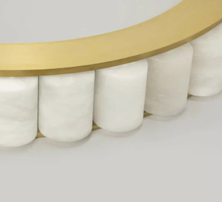 Lustre, Avalon HALO, laiton, albâtre, LED, dim, 2700K, 1000 lm, Ø110cm, H35cm - CTO lighting