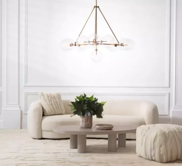 Lustre, Bermude, Laiton, transparent, Ø140cm, H90cm - Eichholtz