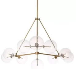 Lustre, Bermude, Laiton, transparent, Ø140cm, H90cm - Eichholtz