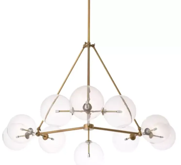 Lustre, Bermude, Laiton, transparent, Ø140cm, H90cm - Eichholtz