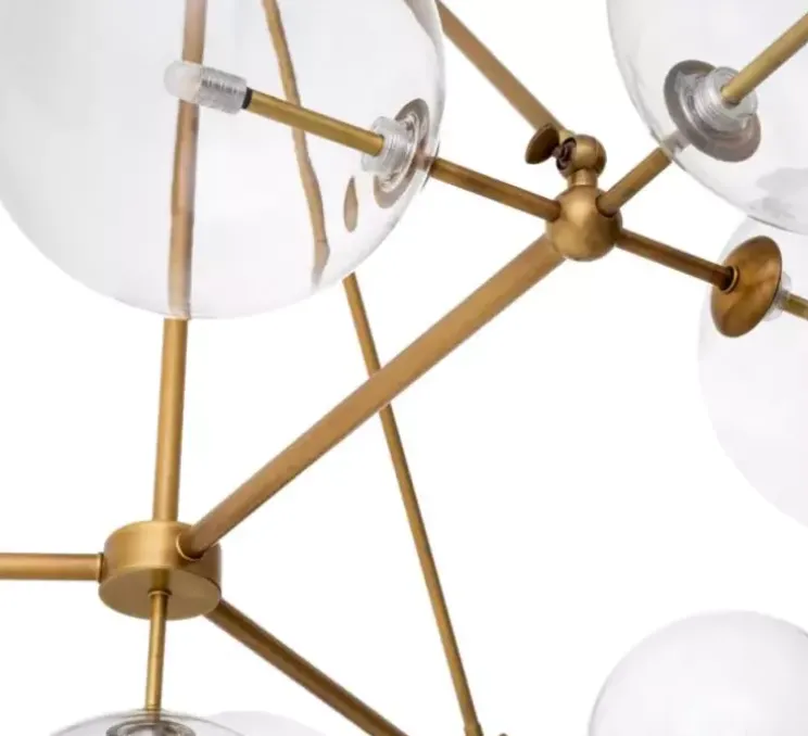 Lustre, Bermude, Laiton, transparent, Ø140cm, H90cm - Eichholtz