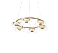 Lustre, Blossi 6, or nordique, transparent, LED, 2700K, 463 lm, Ø80cm, H11cm - Nuura