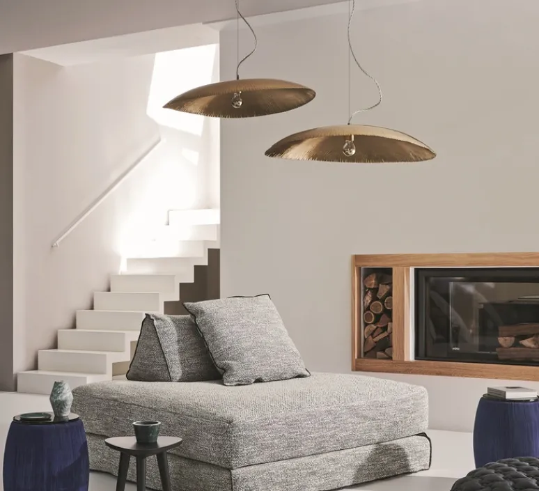 Suspension*Gervasoni Lustre, Brass 95, , L80cm, P70cm, H20cm - Laiton