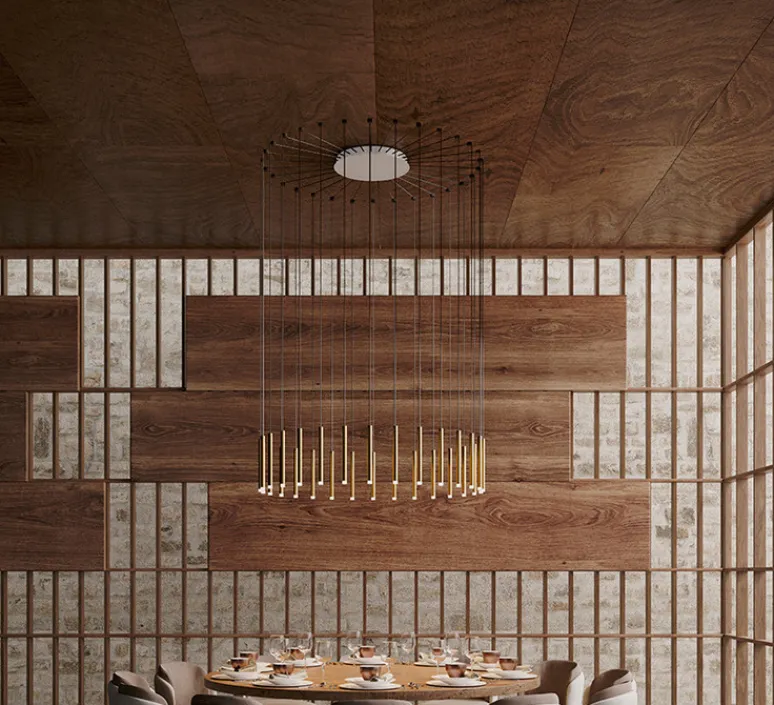 Suspension*LEDS C4 Lustre, Candle 30, , LED, dim, 2700K, 4608 lm, Ø43cm, H500cm - noir et or