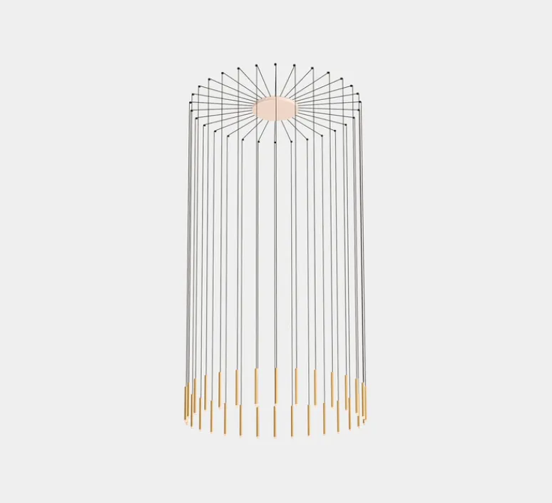 Suspension*LEDS C4 Lustre, Candle 30, , LED, dim, 2700K, 4608 lm, Ø43cm, H500cm - noir et or