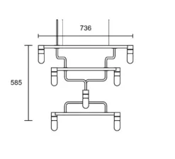 Lustre, Chandelier Kennedy, gris métallisé, LED, 2700K, L73.6cm, H58.5cm - Rubn