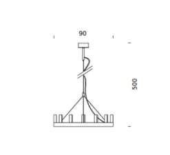 Suspension*Fontana Arte Lustre, Chandelier, , Ø90cm, H45cm - noir
