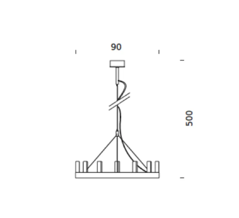 Suspension*Fontana Arte Lustre, Chandelier, , Ø90cm, H45cm - noir