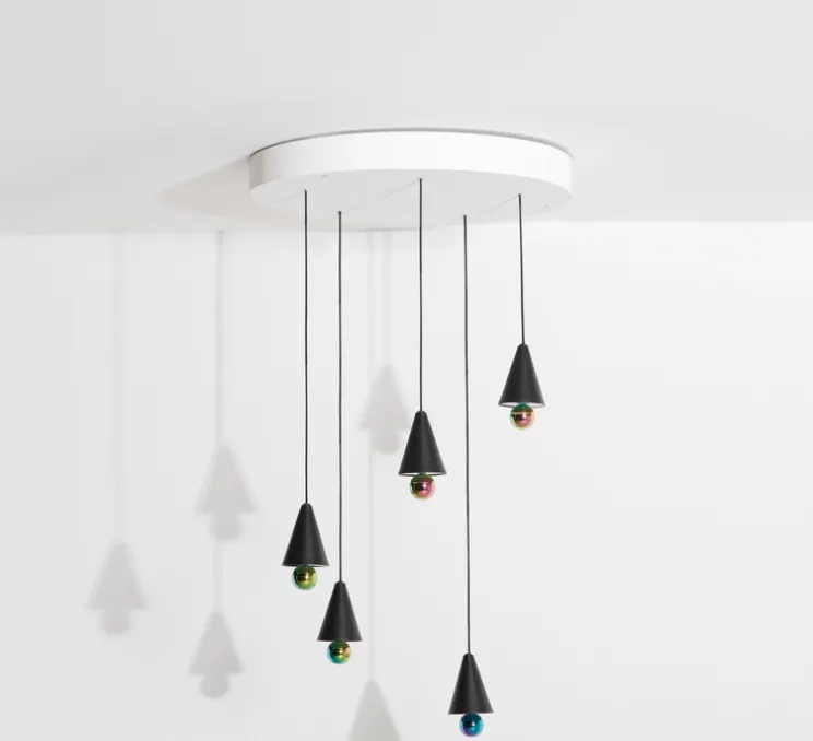Lustre, Cherry, chandelière, noir, LED, dim, 3000K, 5*1040 lm, Ø65cm, H5cm - Petite Friture