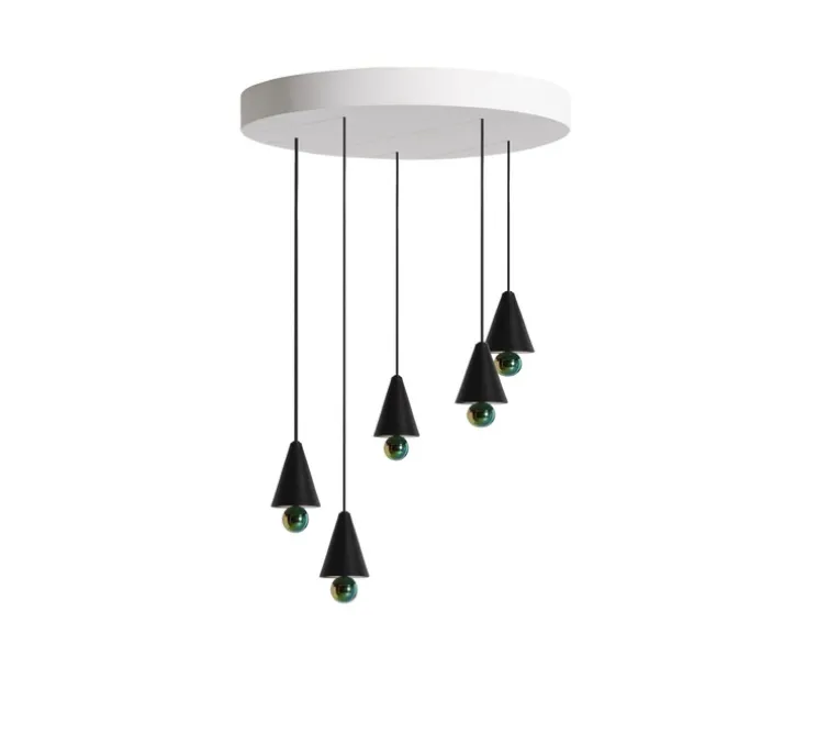 Lustre, Cherry, chandelière, noir, LED, dim, 3000K, 5*1040 lm, Ø65cm, H5cm - Petite Friture