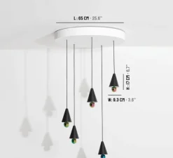 Lustre, Cherry, chandelière, noir, LED, dim, 3000K, 5*1040 lm, Ø65cm, H5cm - Petite Friture