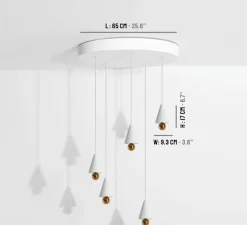 Lustre, Cherry, chandelière, blanc, LED, dim, 3000K, 5*1040 lm, Ø65cm, H5cm - Petite Friture