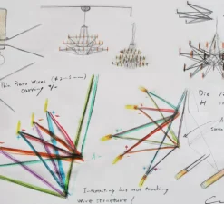 Suspension*Moooi Lustre, Coppélia, large, noir, câble 10m, LED, 2700k, 600lm, Ø101cm, H54cm - noir et blanc