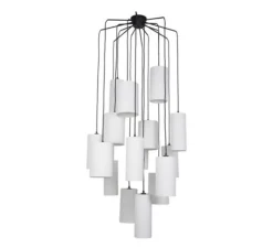 Suspension*Market Set Lustre, Cosiness 16L, , Ø80cm, H204cm - bouclette blanc