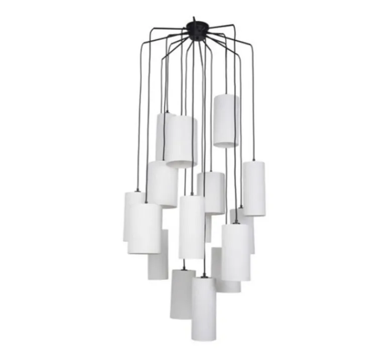Suspension*Market Set Lustre, Cosiness 16L, , Ø80cm, H204cm - bouclette blanc