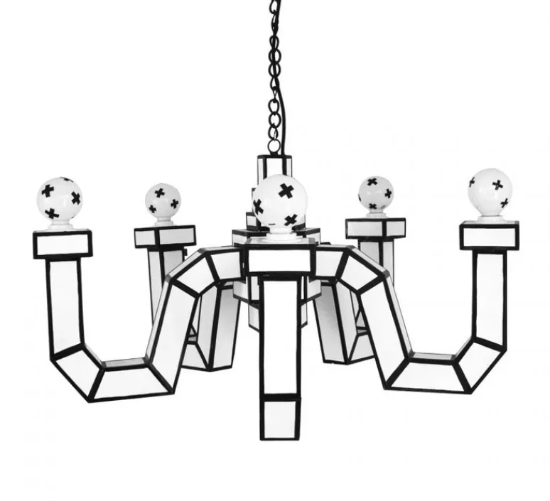 Enfants|Suspension*Seletti Lustre, Cut 'N Paste Lustre, , Ø90cm, H48cm - noir et blanc