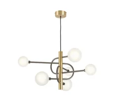 Lustre, Diapason 79 6L, laiton satiné, graphite satiné, Ø79cm, H40cm - Manufacture