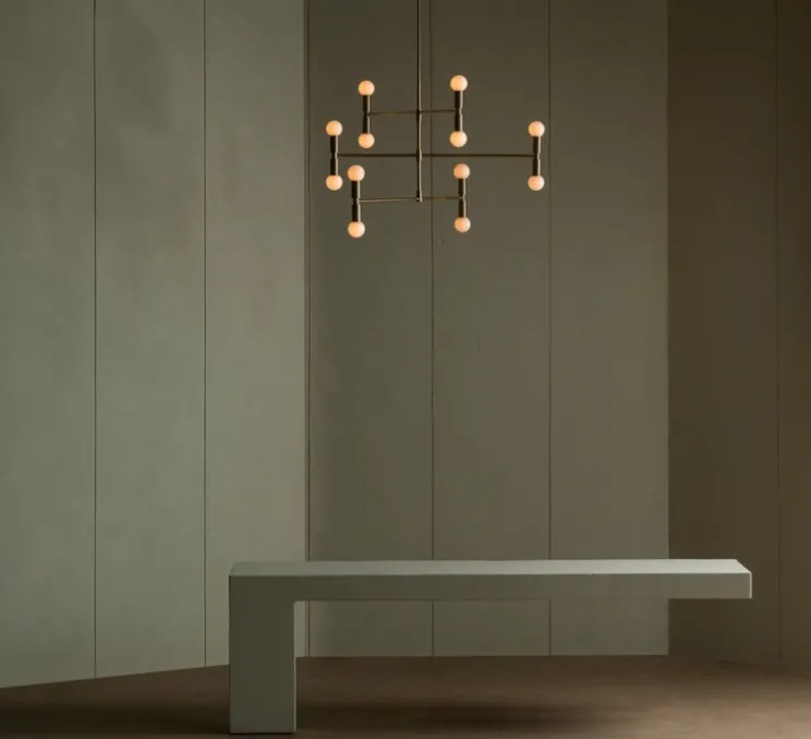 Lustre, Dot Atonium, laiton, Ø96,5cm, H62cm - Lambert & fils