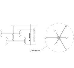 Lustre, Dot Atonium, laiton, Ø96,5cm, H62cm - Lambert & fils