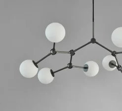 Lustre, Drop Bulp Mini, verre opalin et laiton brun oxydé, L87cm, H71cm - 101 COPENHAGEN